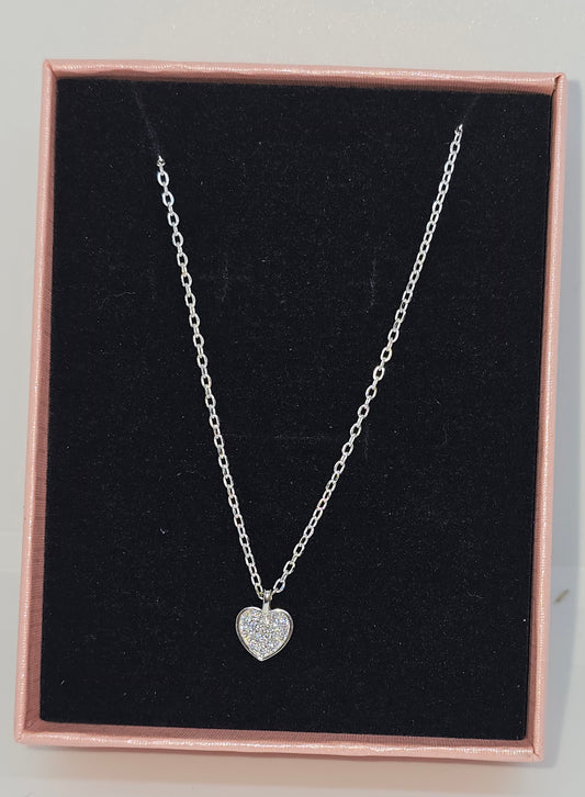 Cubic zirconia heart necklace